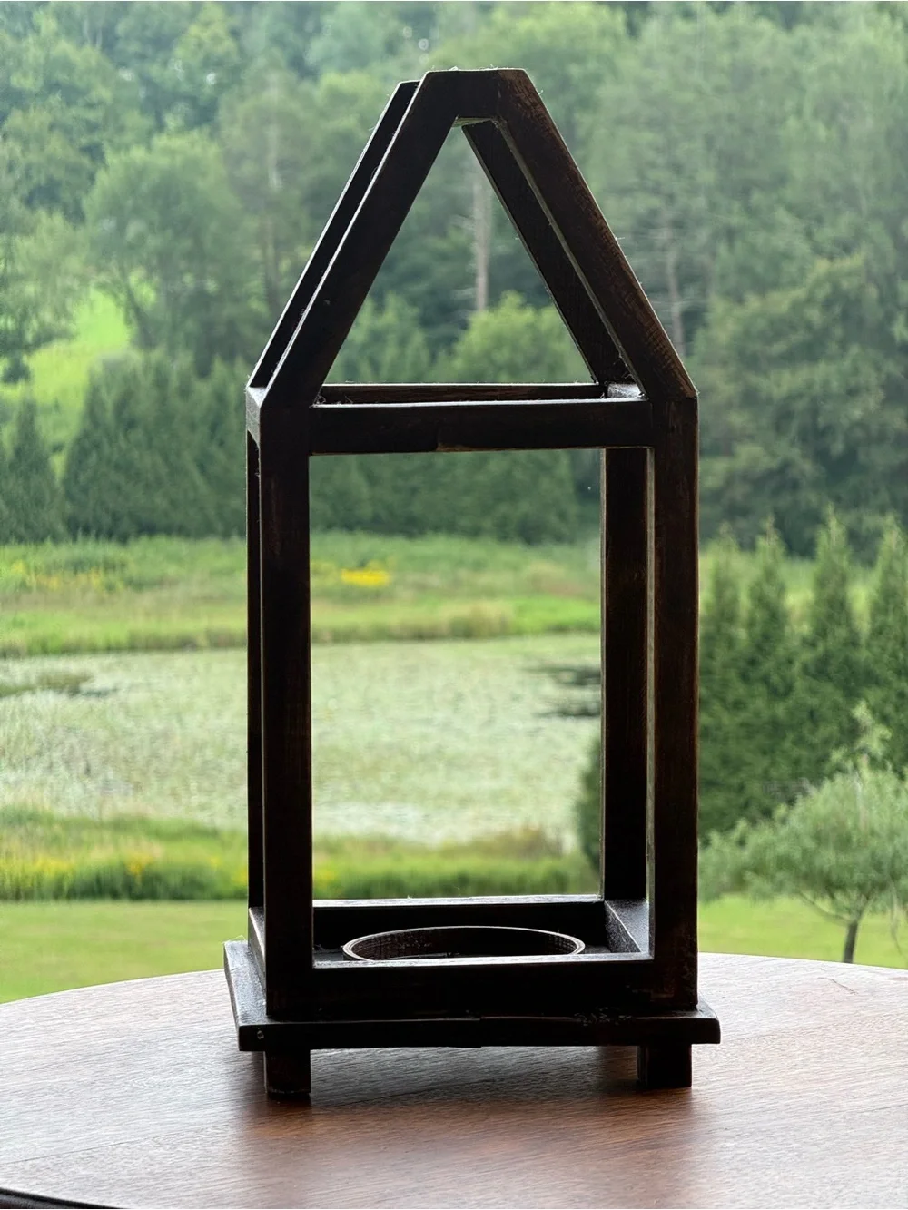 Rustic Brown Wooden Lantern
